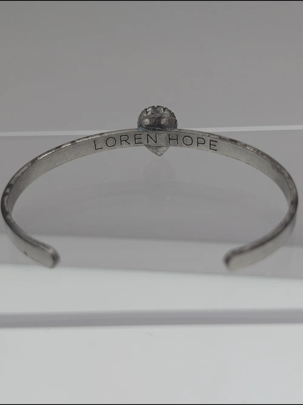 Loren Hope Silver Teardrop Crystal Cuff Bracelet 0104